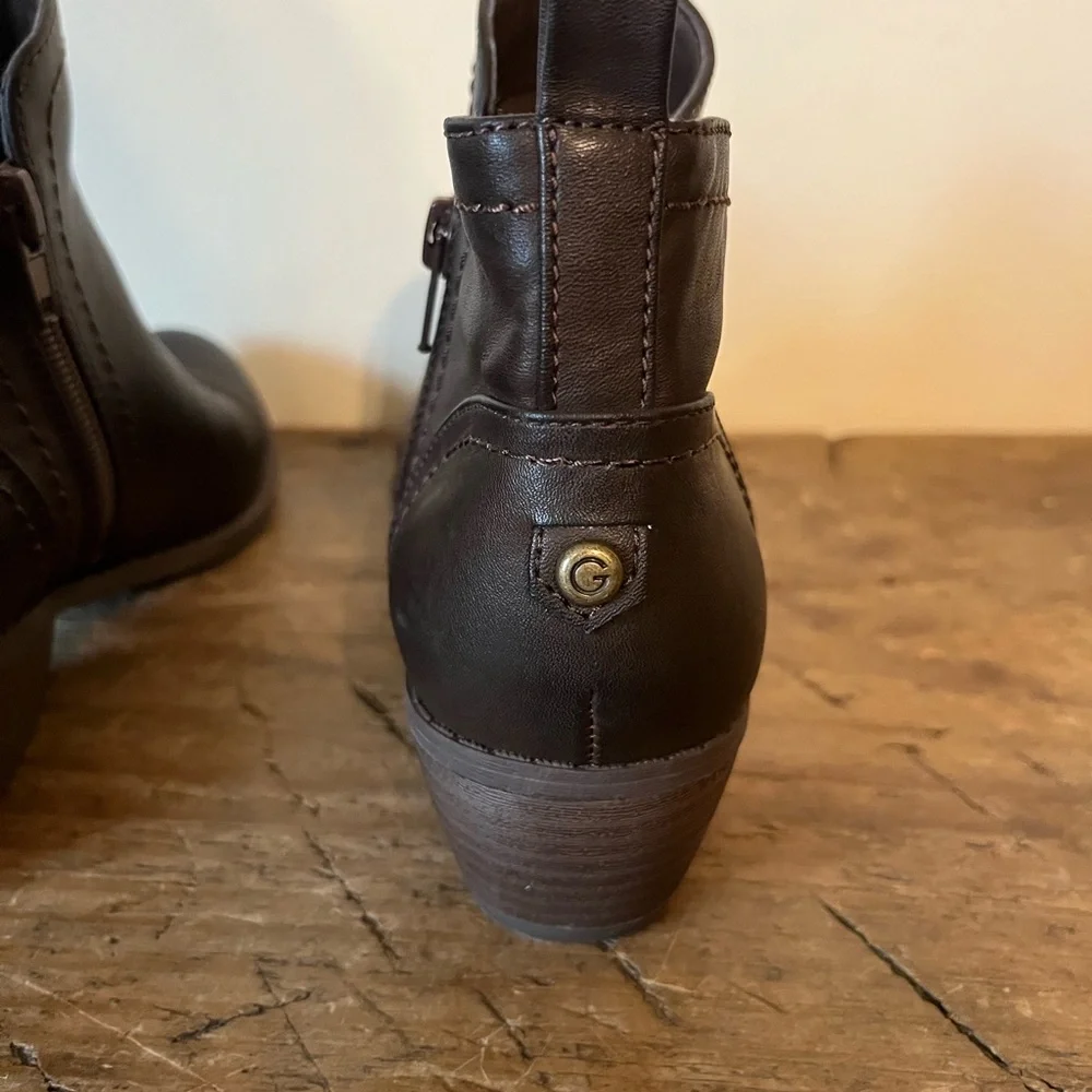 G by Guess Chocolate Ankle Booties
